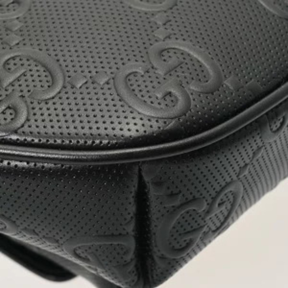 Gucci GG Embossed Belt Bag Black Leather Body - Picture 7 of 9
